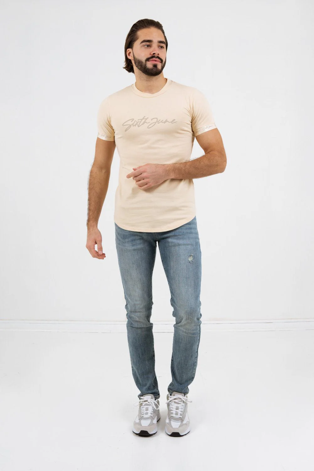 T-shirt logo signature relief Beige - Image 2