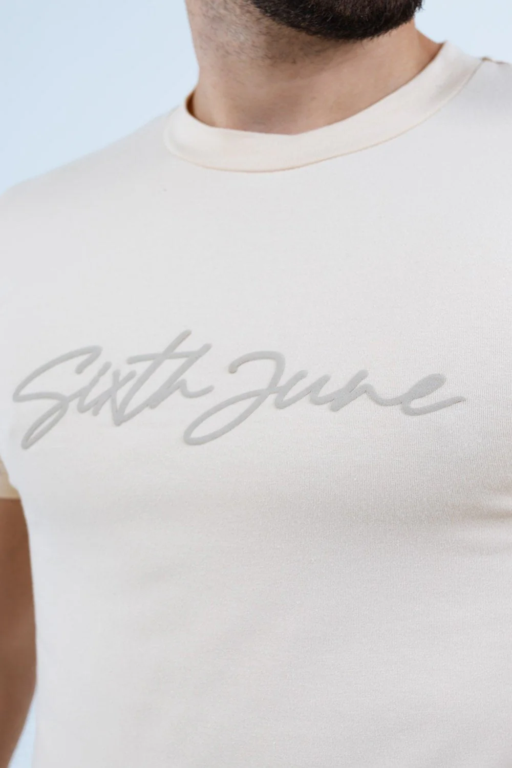 T-shirt logo signature relief Beige - Image 3