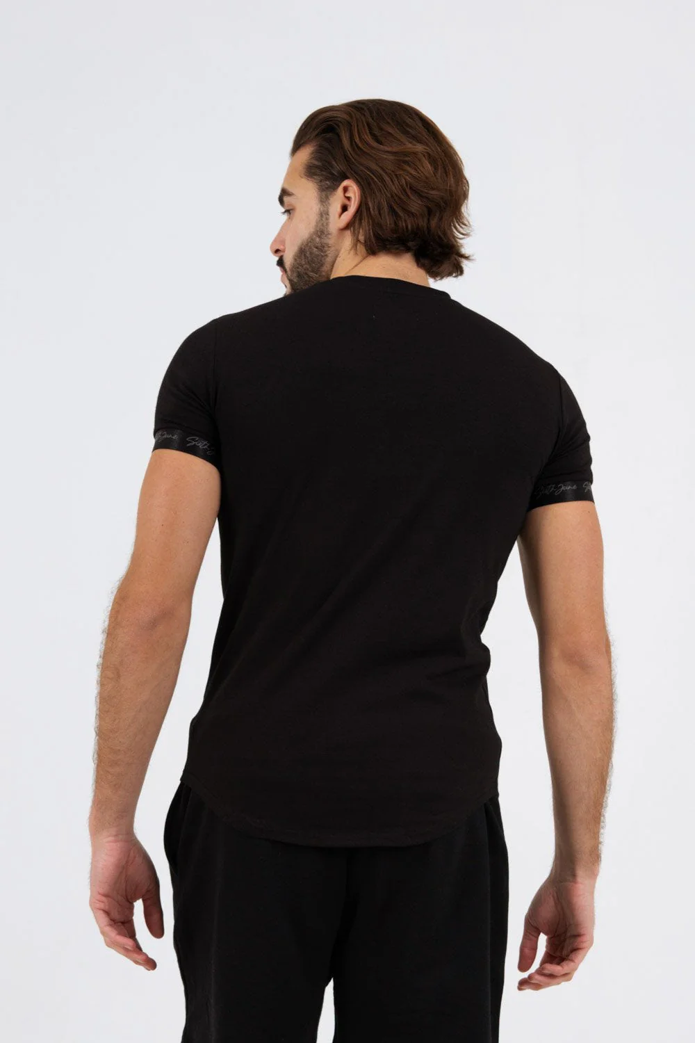 T-shirt logo signature relief Noir - Image 4