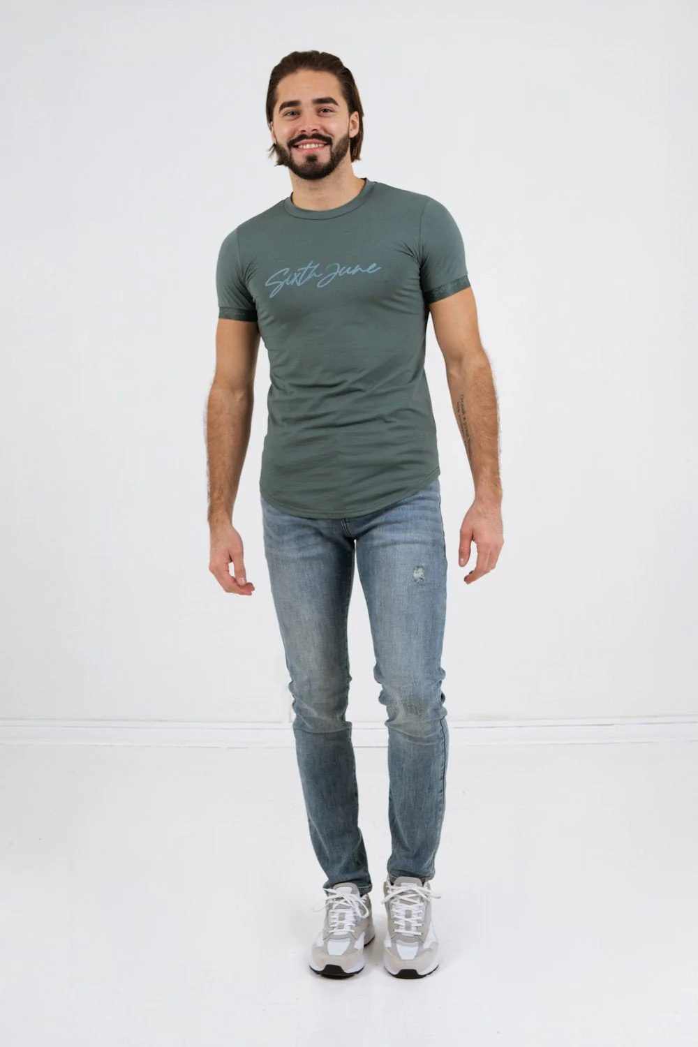 T-shirt logo signature relief Vert foncé - Image 2