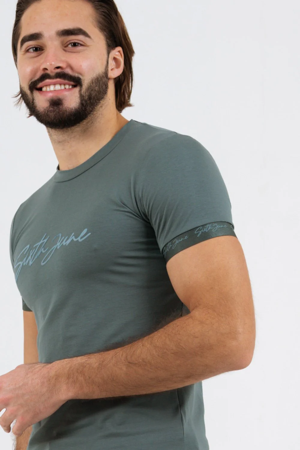 T-shirt logo signature relief Vert foncé - Image 3