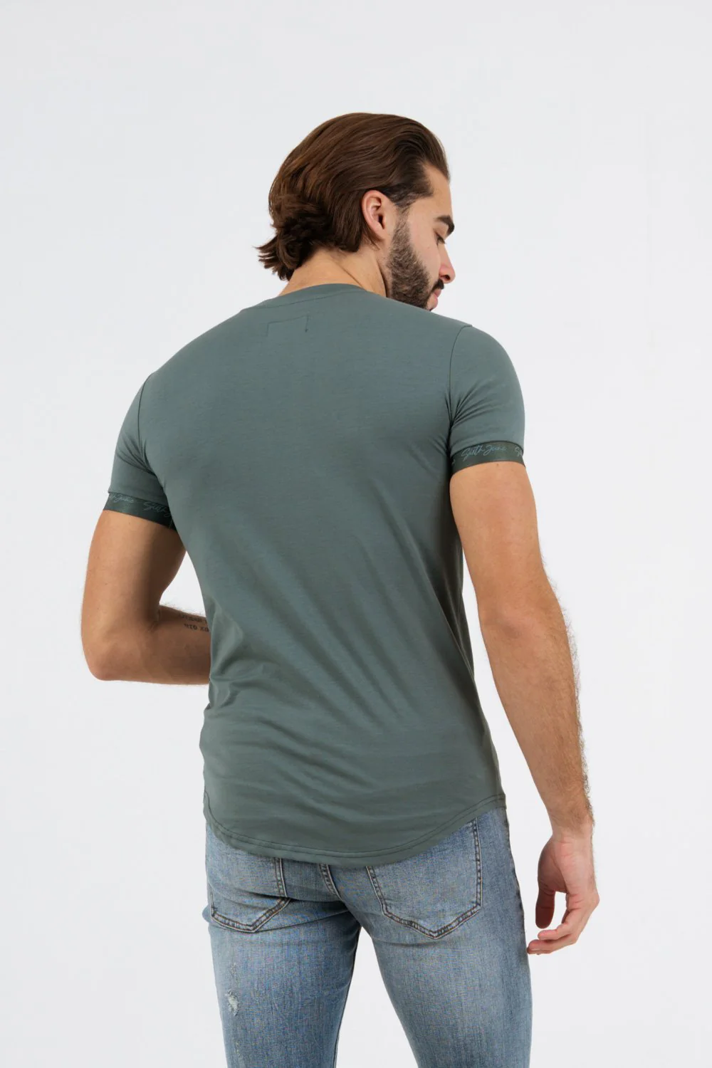 T-shirt logo signature relief Vert foncé - Image 5