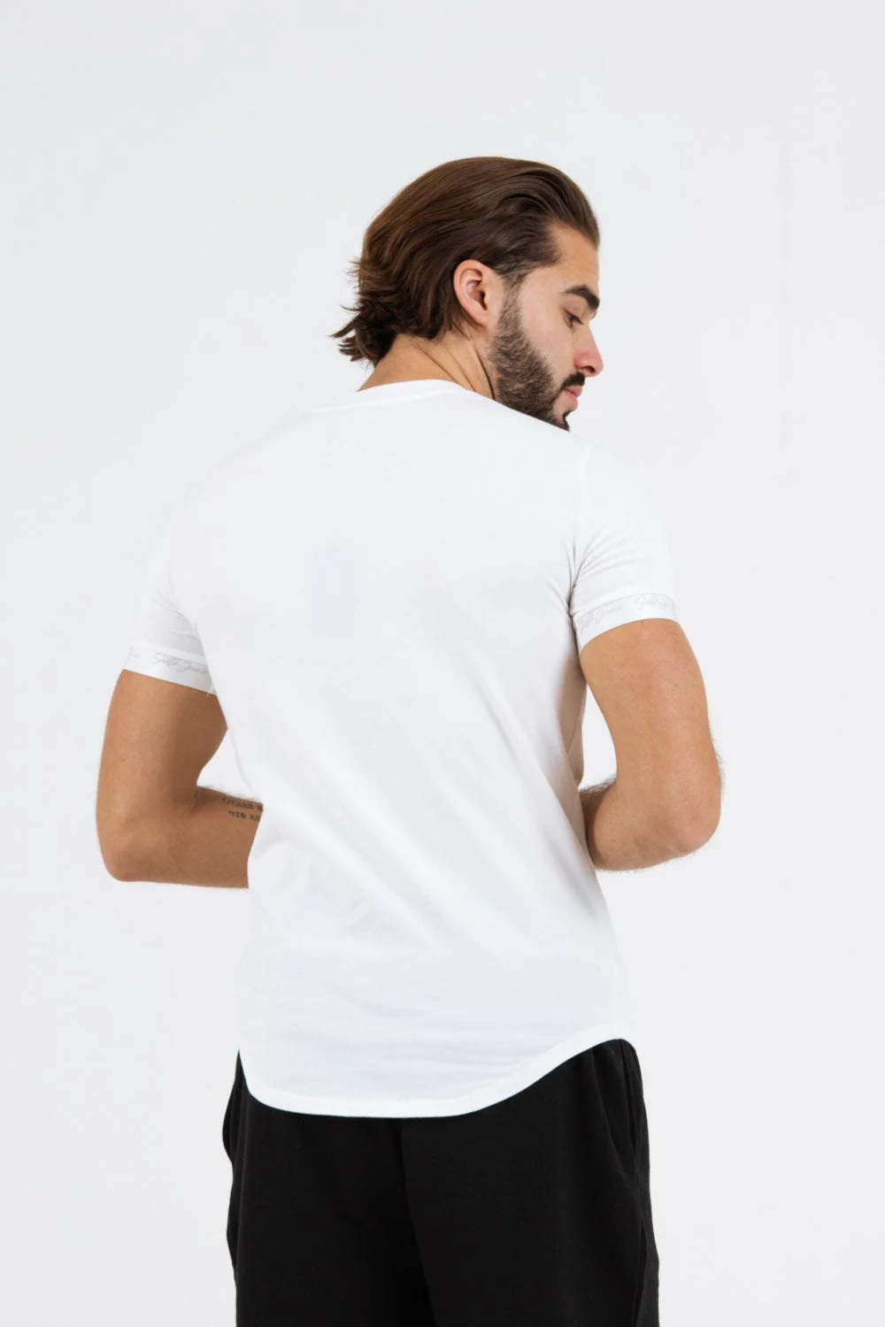 T-shirt logo signature relief Blanc - Image 5