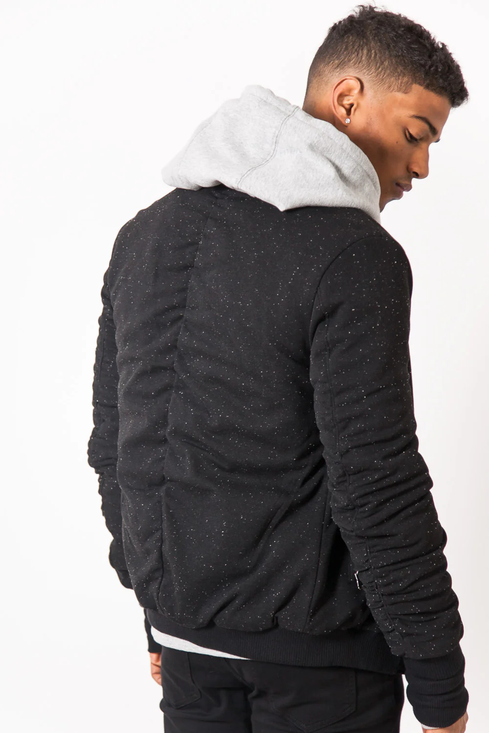Bomber moucheté Sixth June zip noir - Image 4