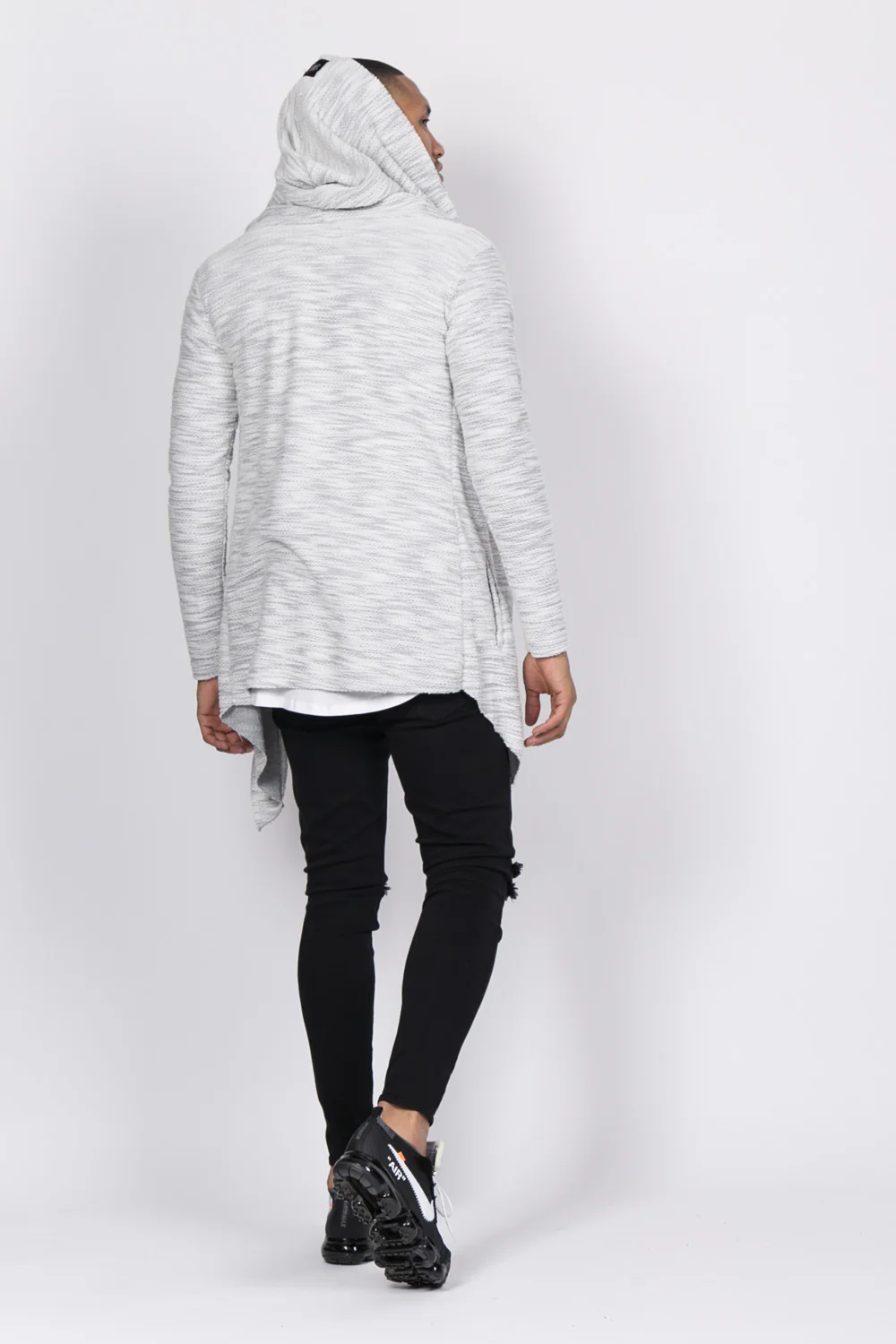 Gilet cape Homme chiné gris clair 1728C - Image 3