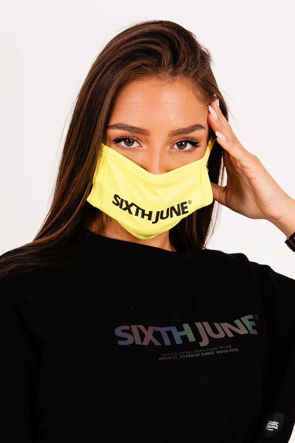 Masque logo Sixth June jaune - Image 4