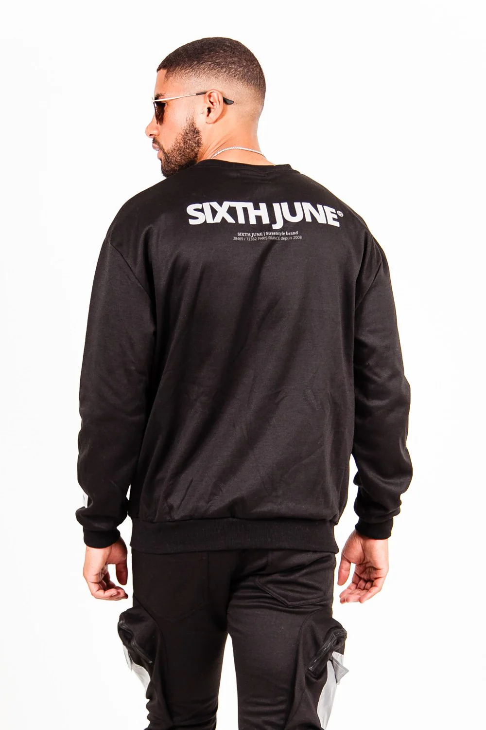Sweat-shirt réfléchissant patch logo noir - Image 2
