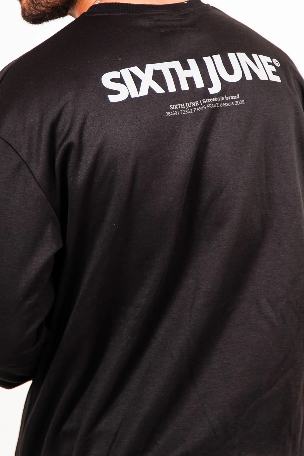 Sweat-shirt réfléchissant patch logo noir - Image 3
