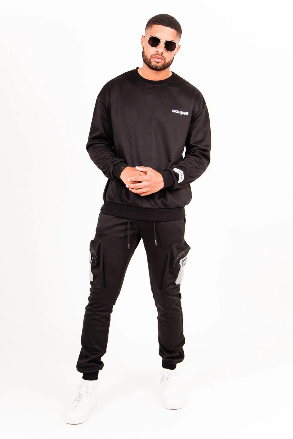 Sweat-shirt réfléchissant patch logo noir - Image 6