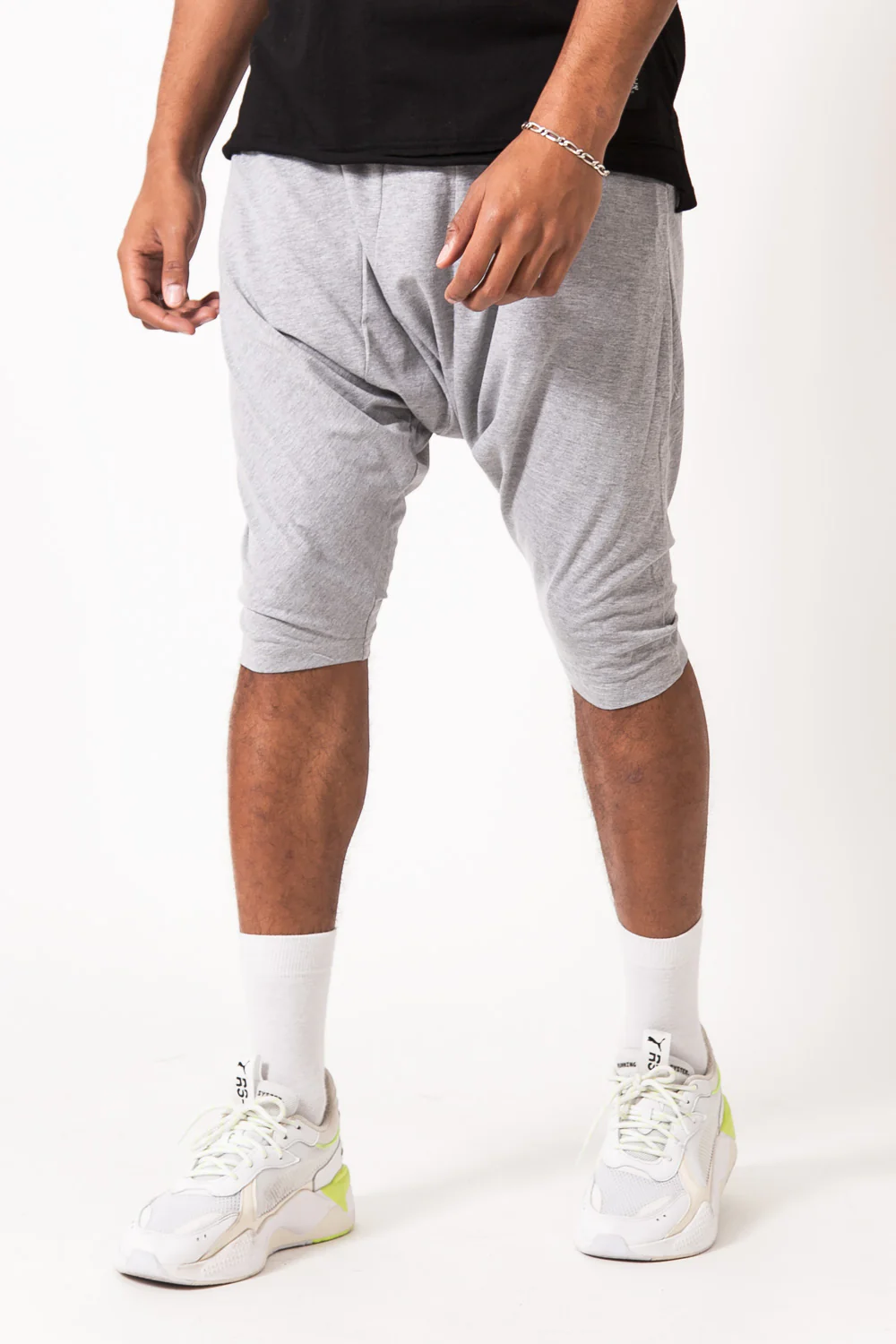 Short sarouel uni gris clair 1876V - Image 2