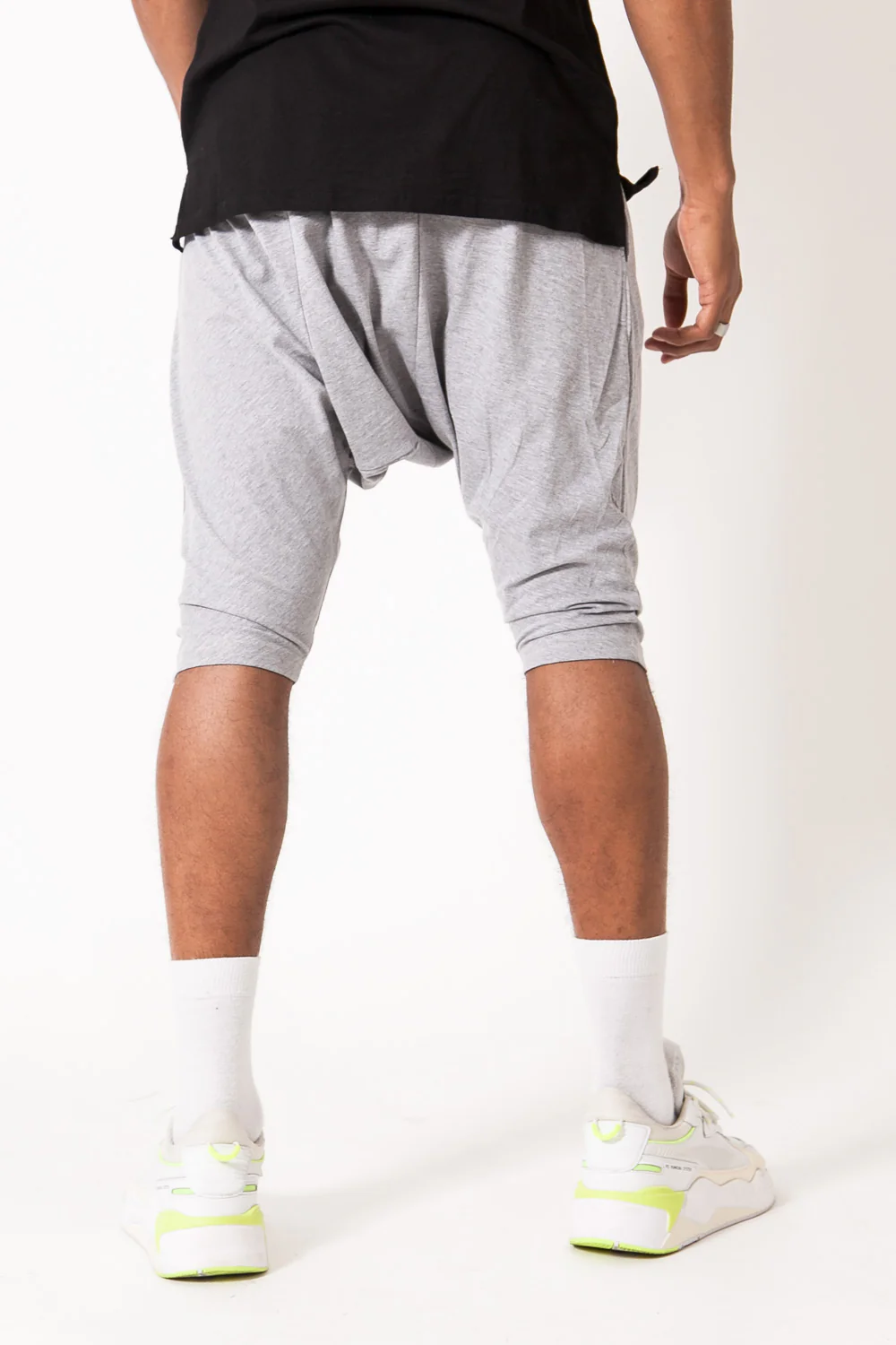 Short sarouel uni gris clair 1876V - Image 5