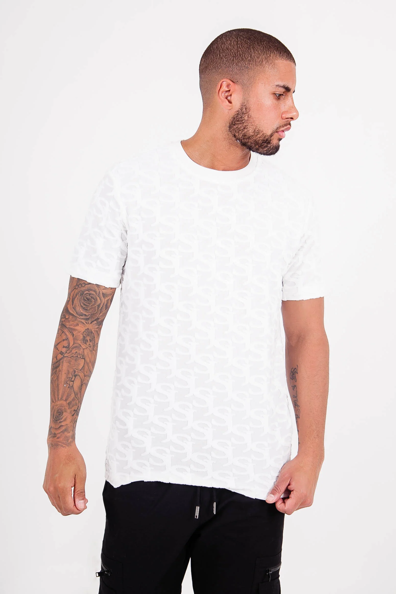 T-shirt monogramme tissé Blanc - Image 2