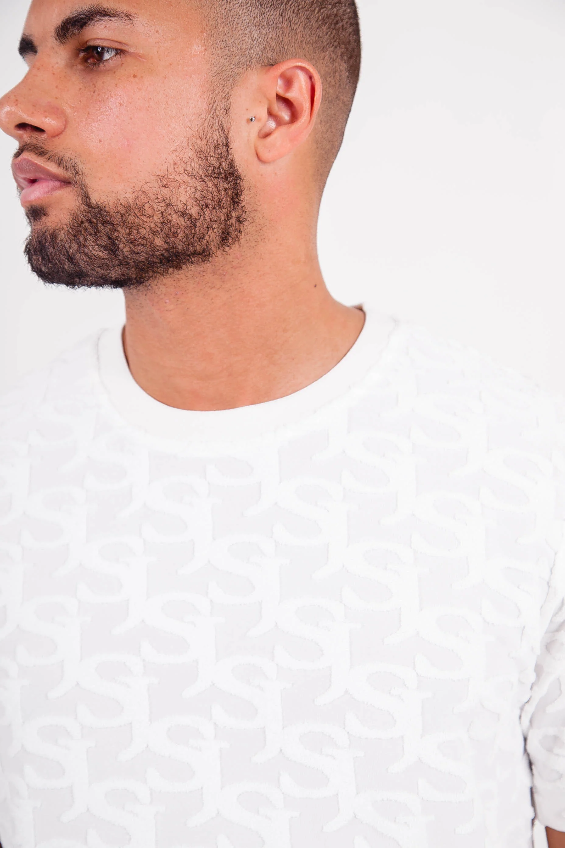 T-shirt monogramme tissé Blanc - Image 3
