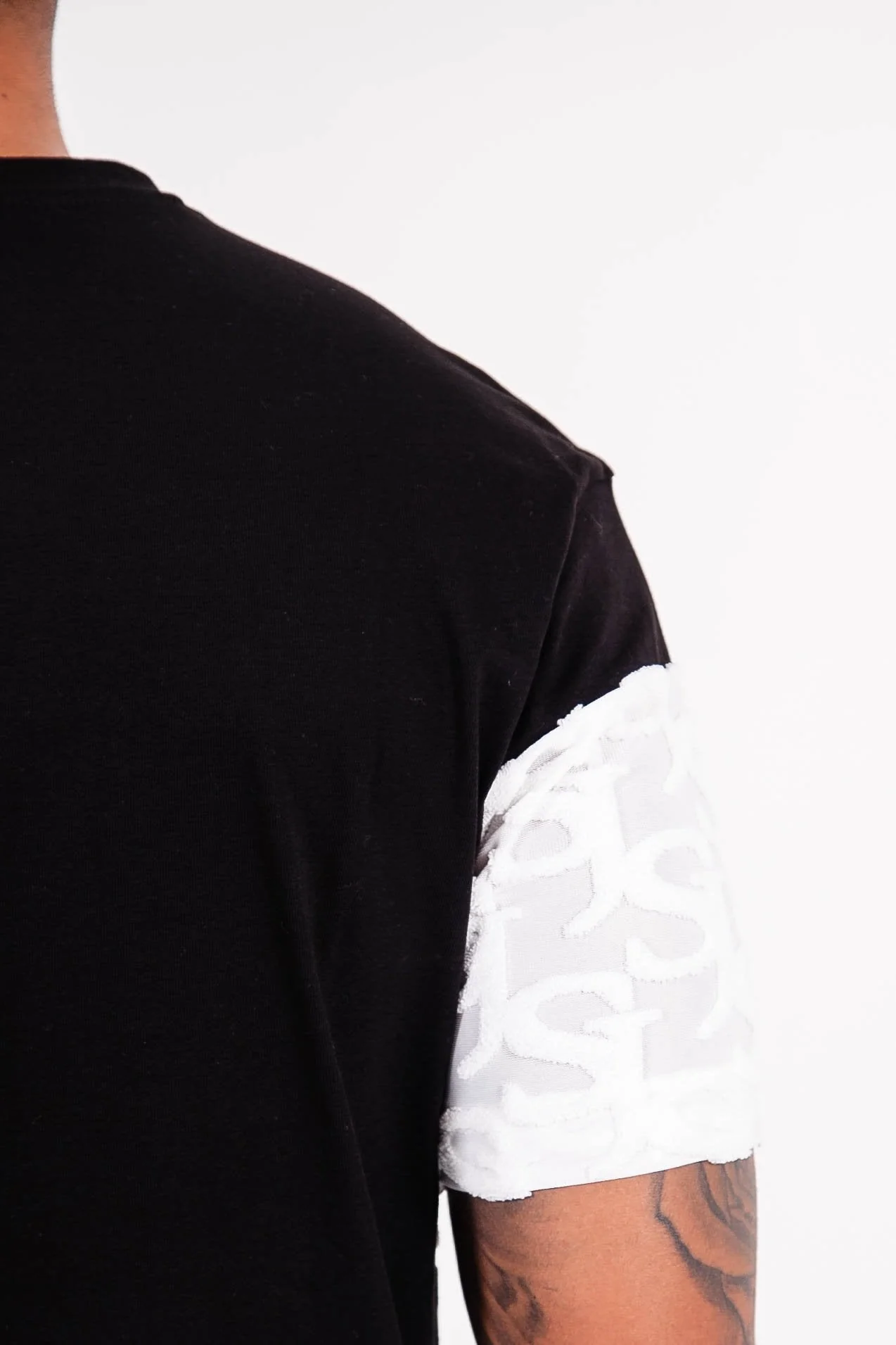 T-shirt bande monogramme tissée Noir - Image 3