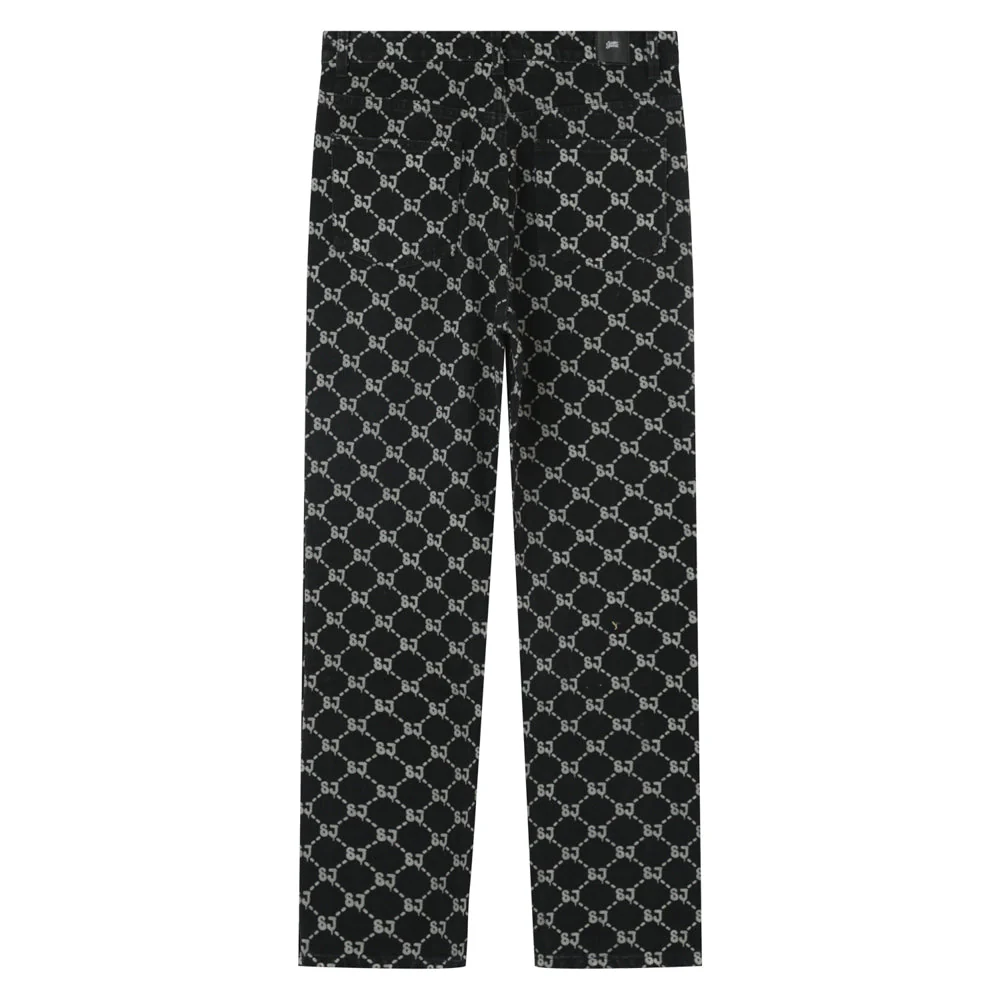 Jean droit monogramme délavé Noir - Image 7