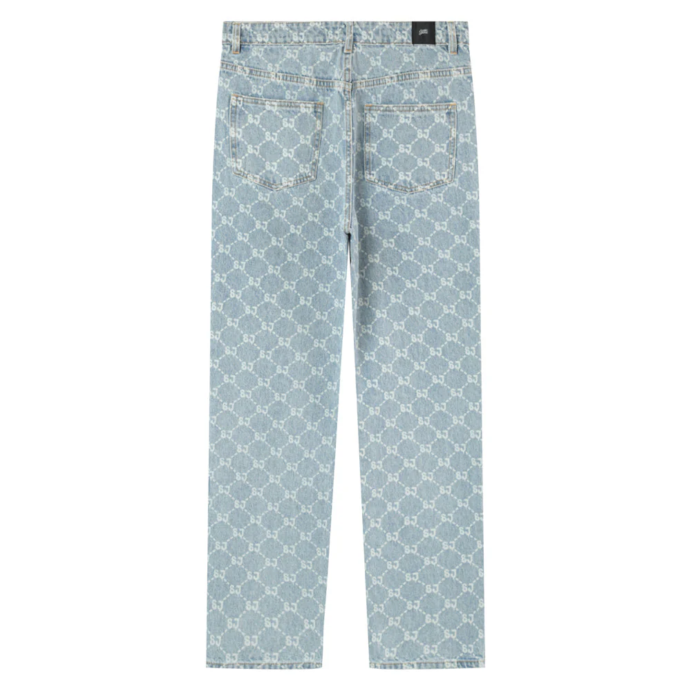 Jean droit monogramme délavé Bleu - Image 7