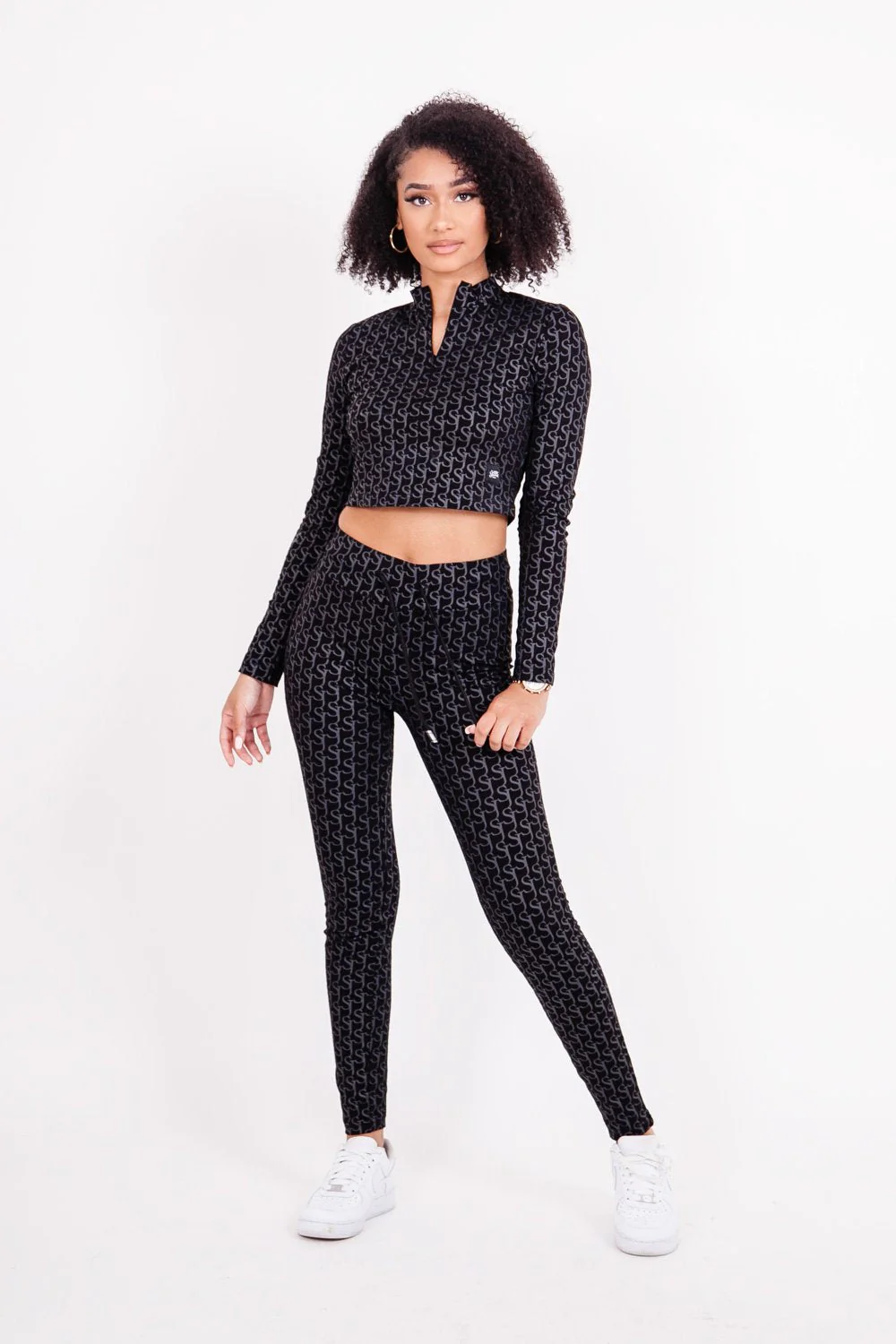 Crop top monogramme Noir - Image 2