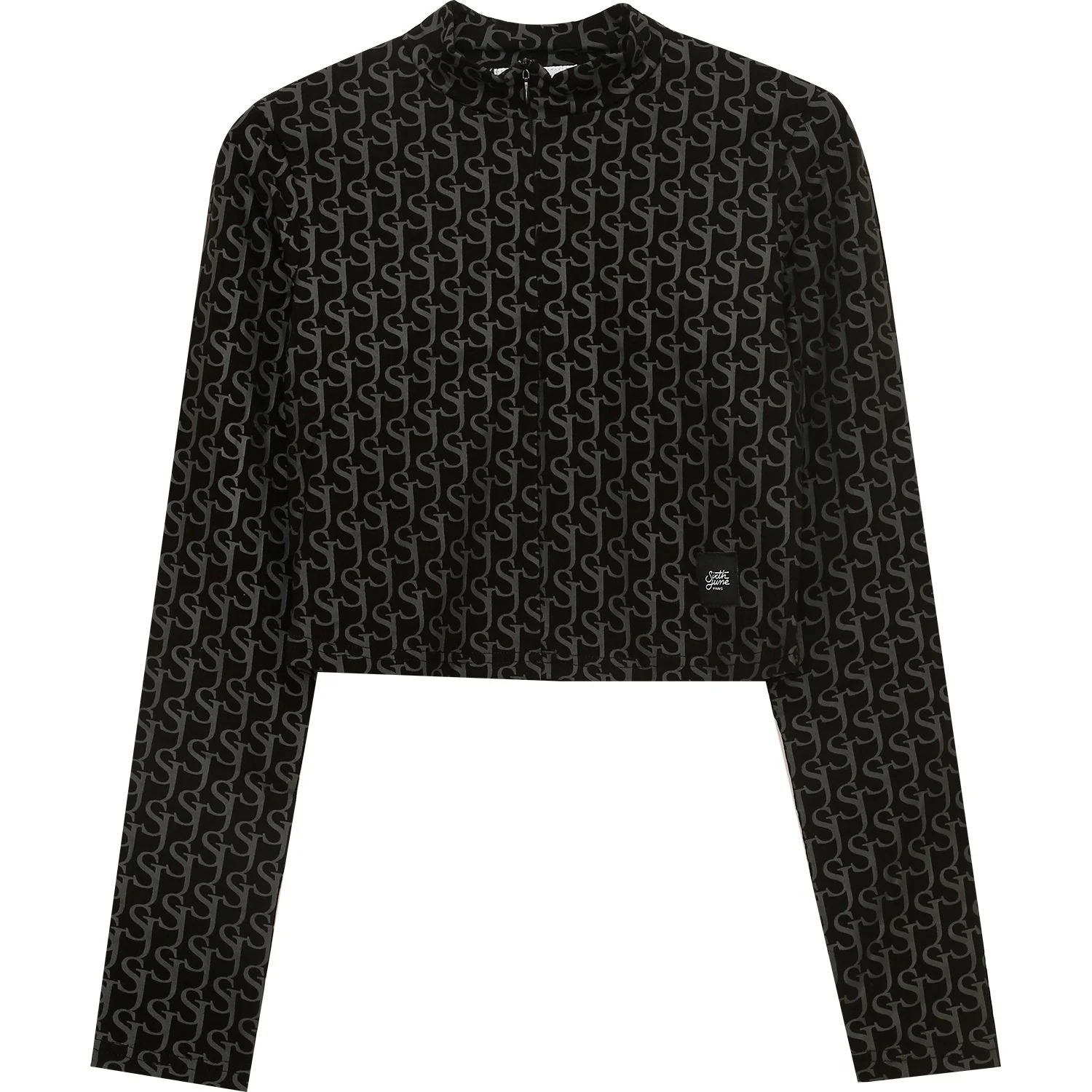 Crop top monogramme Noir - Image 6