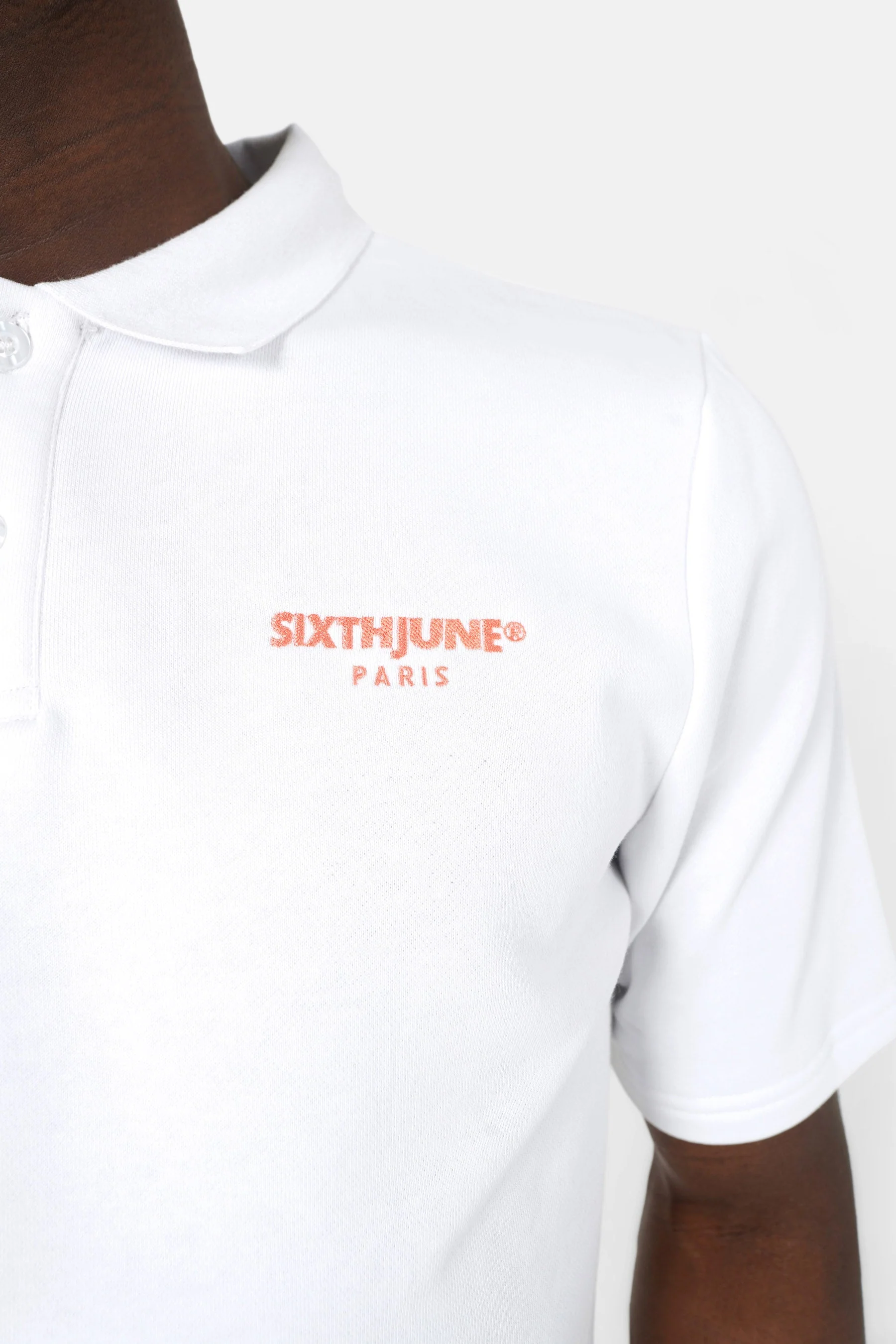 Polo logo brodé Blanc - Image 3