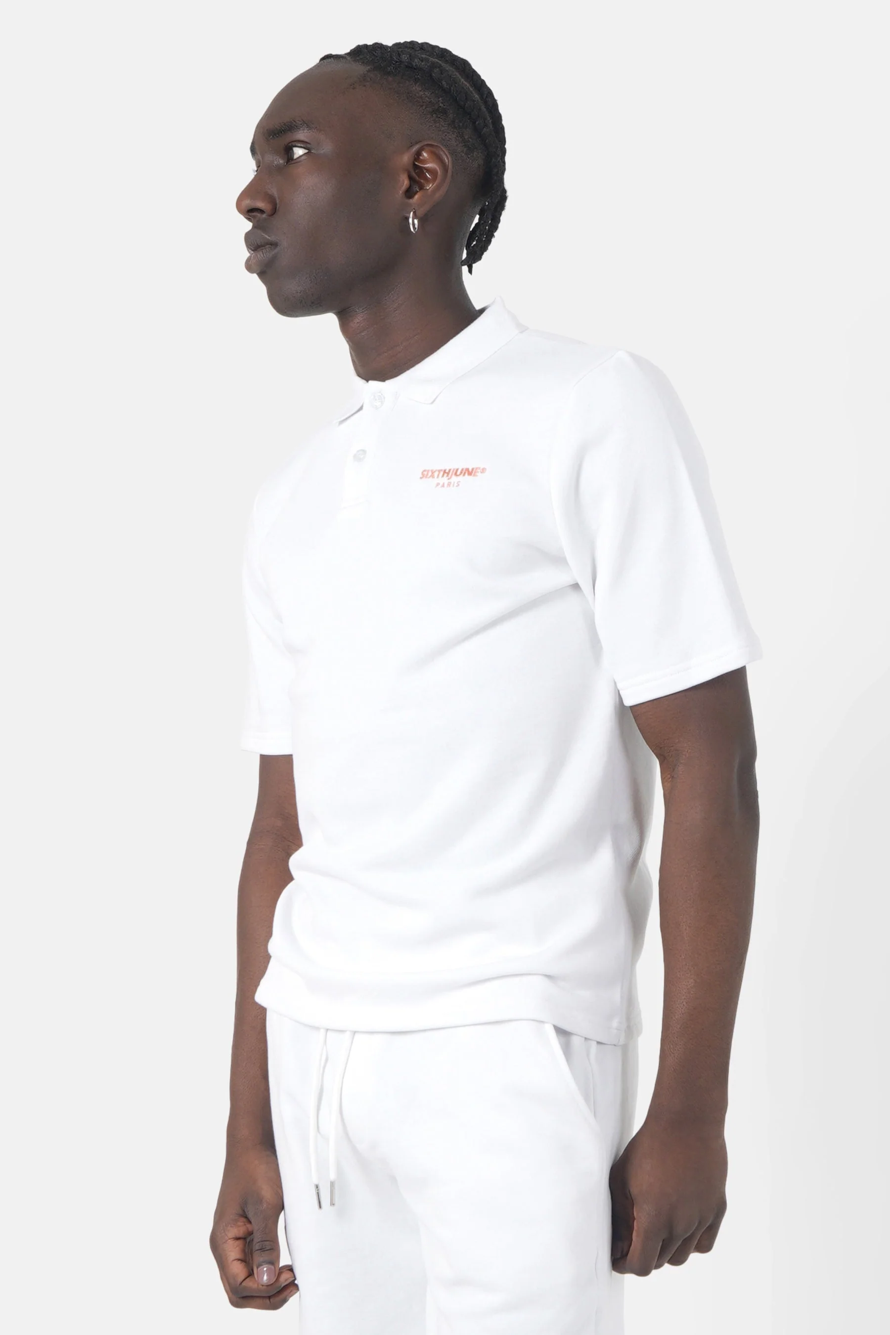 Polo logo brodé Blanc - Image 4