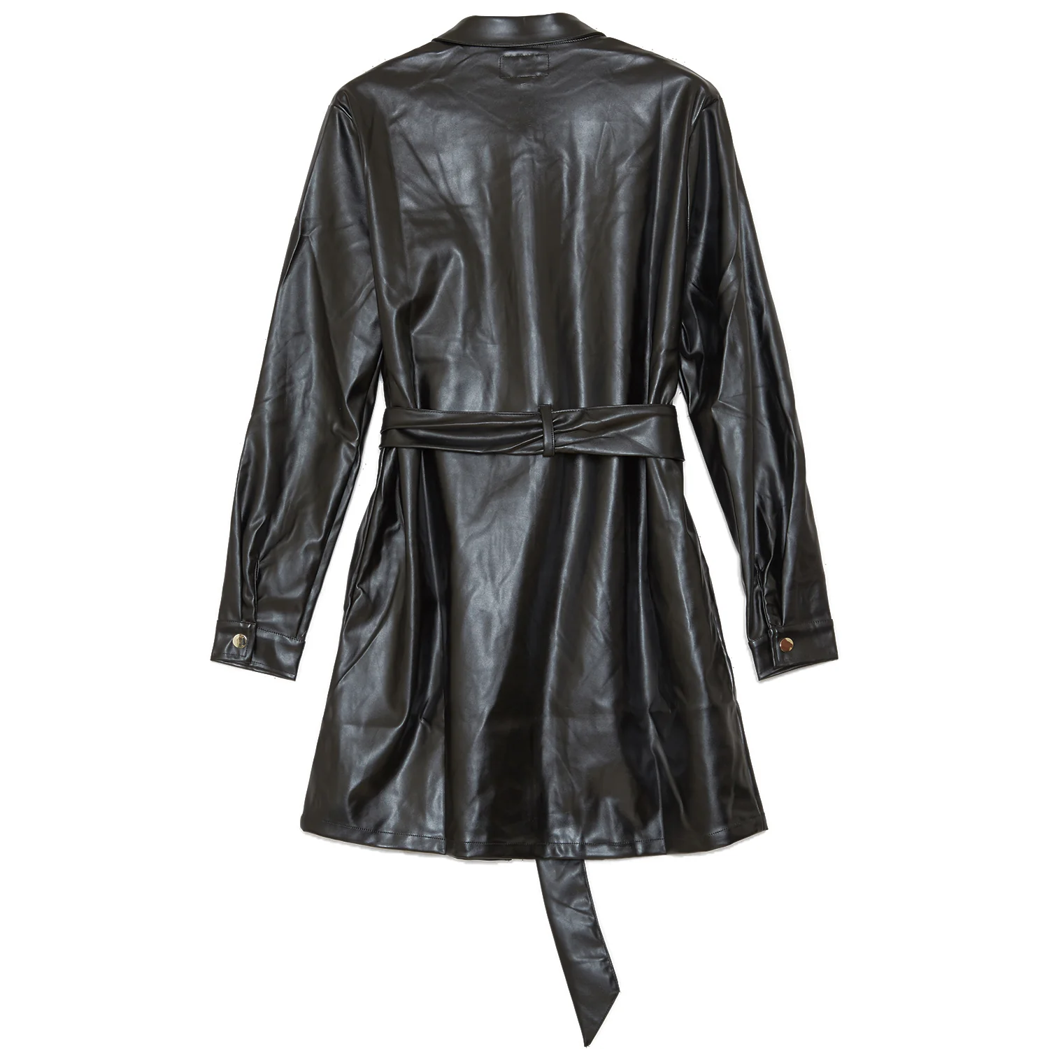Robe cargo simili cuir noir - Image 8