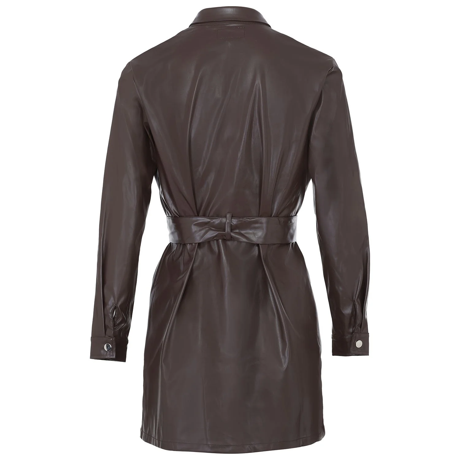 Robe cargo simili cuir marron - Image 6