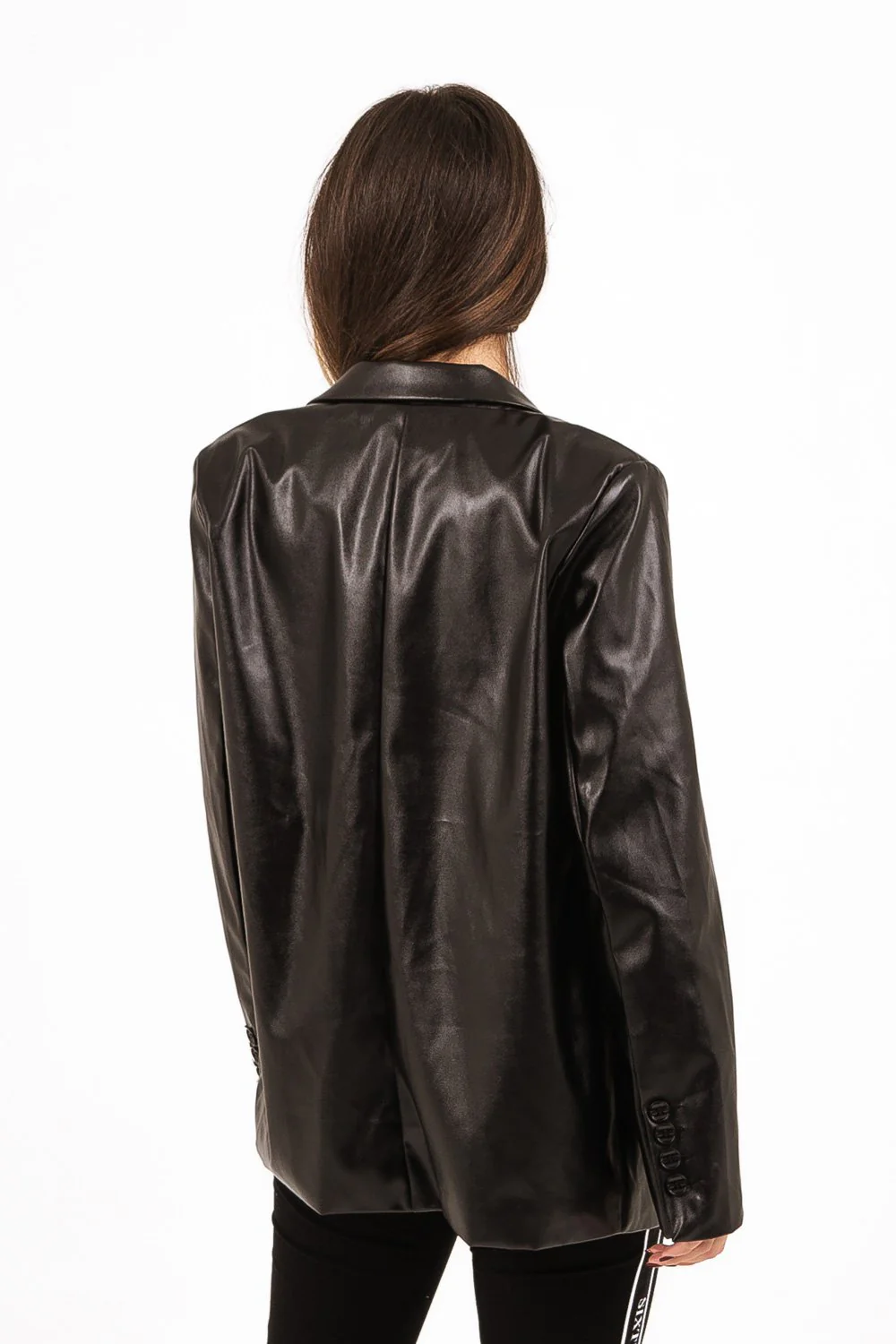 Veste blazer simili cuir noir - Image 5
