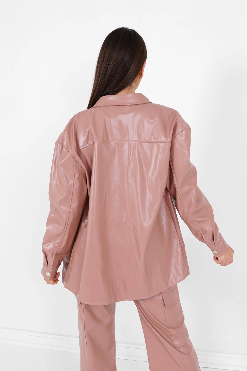 Chemise simili cuir Rose - Image 5
