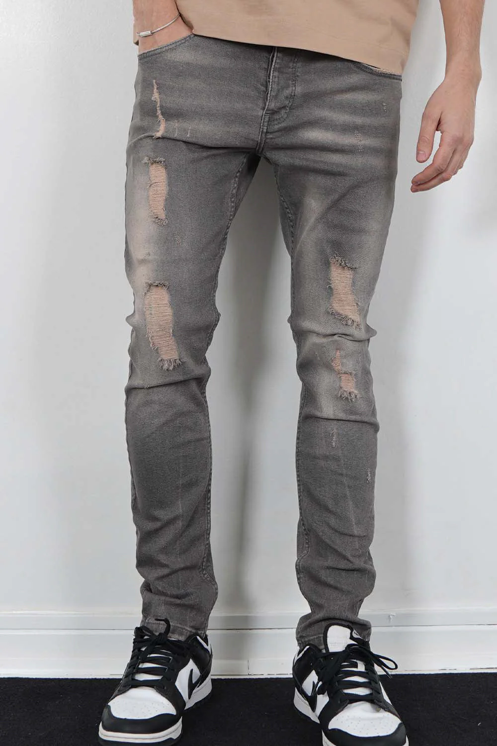 skinny destroyed denim - Image 2