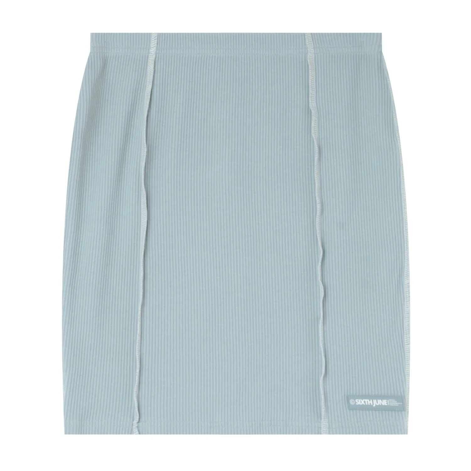 Jupe courte couture surfilée Bleu clair - Image 6