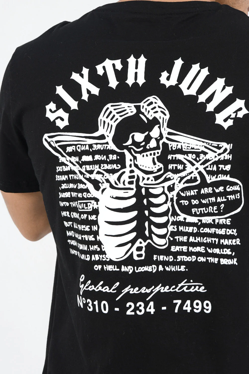 T-shirt squelette gothique Noir - Image 3
