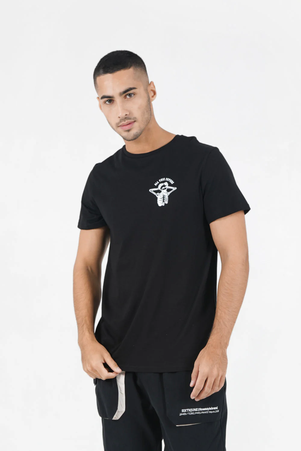 T-shirt squelette gothique Noir - Image 5