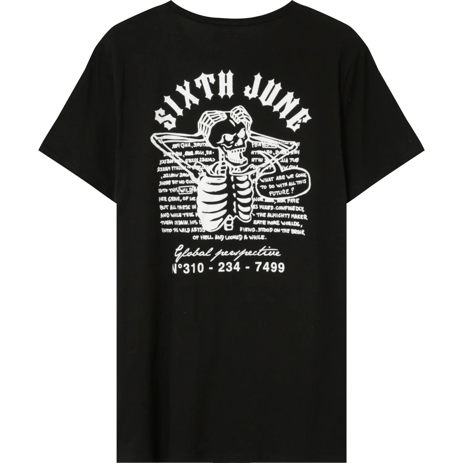 T-shirt squelette gothique Noir - Image 6