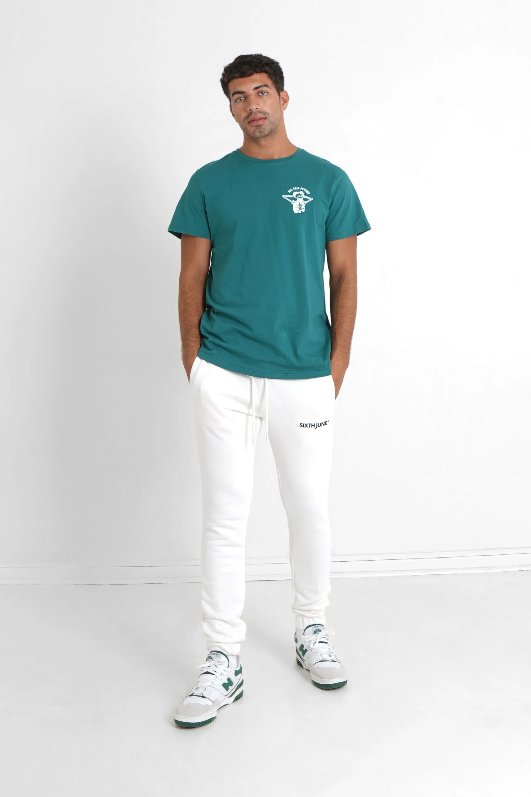 T-shirt squelette gothique Vert foncé - Image 2