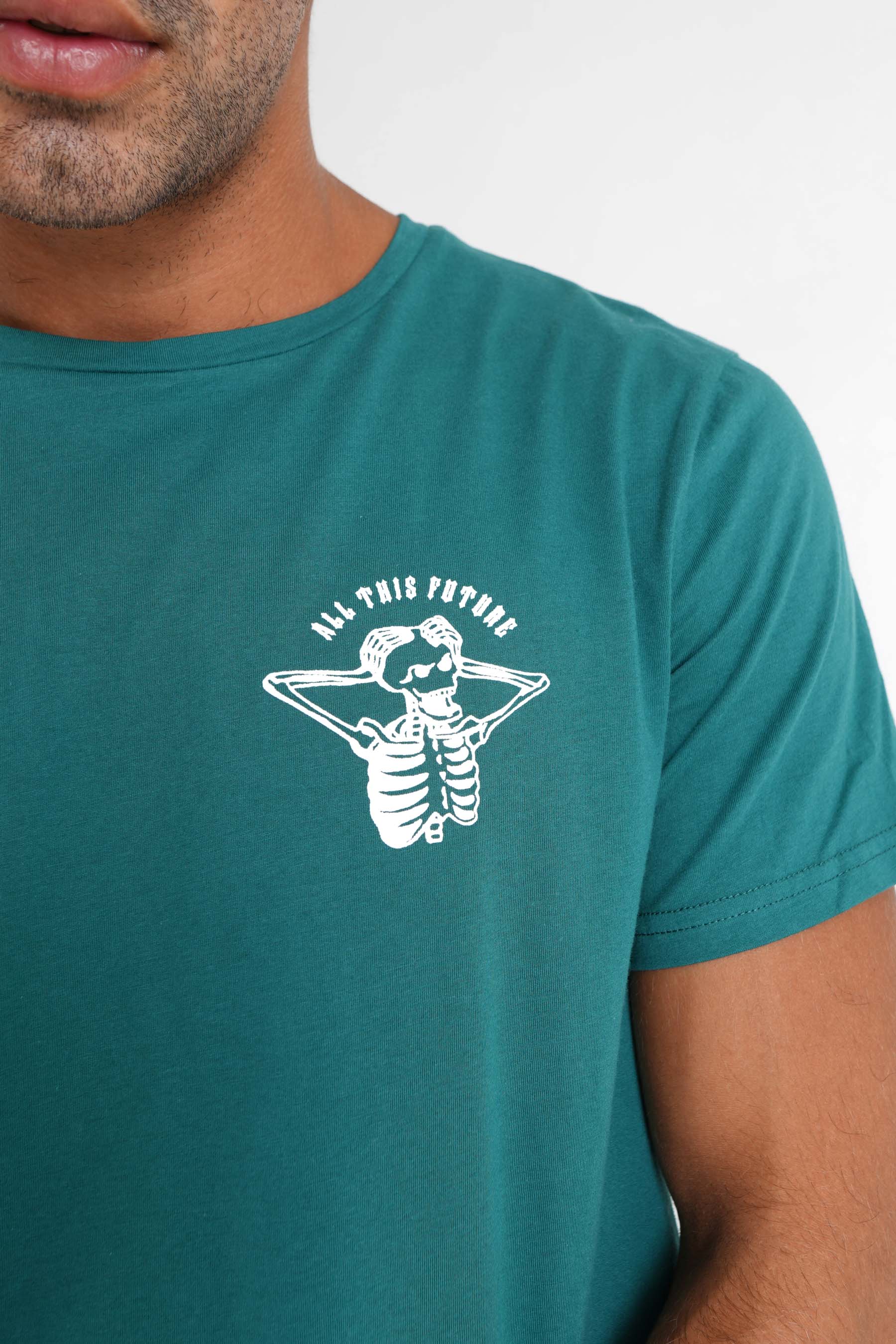 T-shirt squelette gothique Vert foncé - Image 3