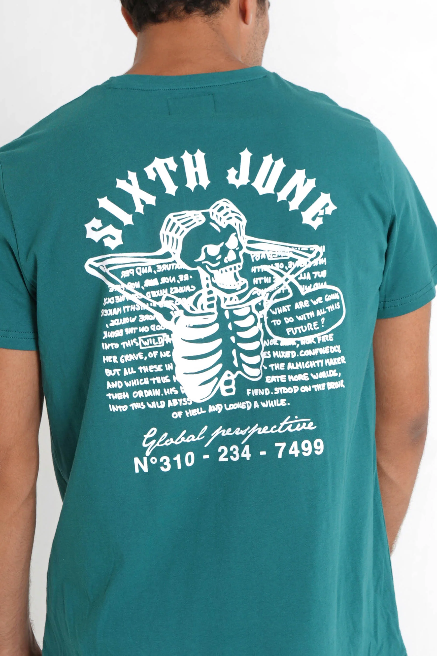 T-shirt squelette gothique Vert foncé - Image 4