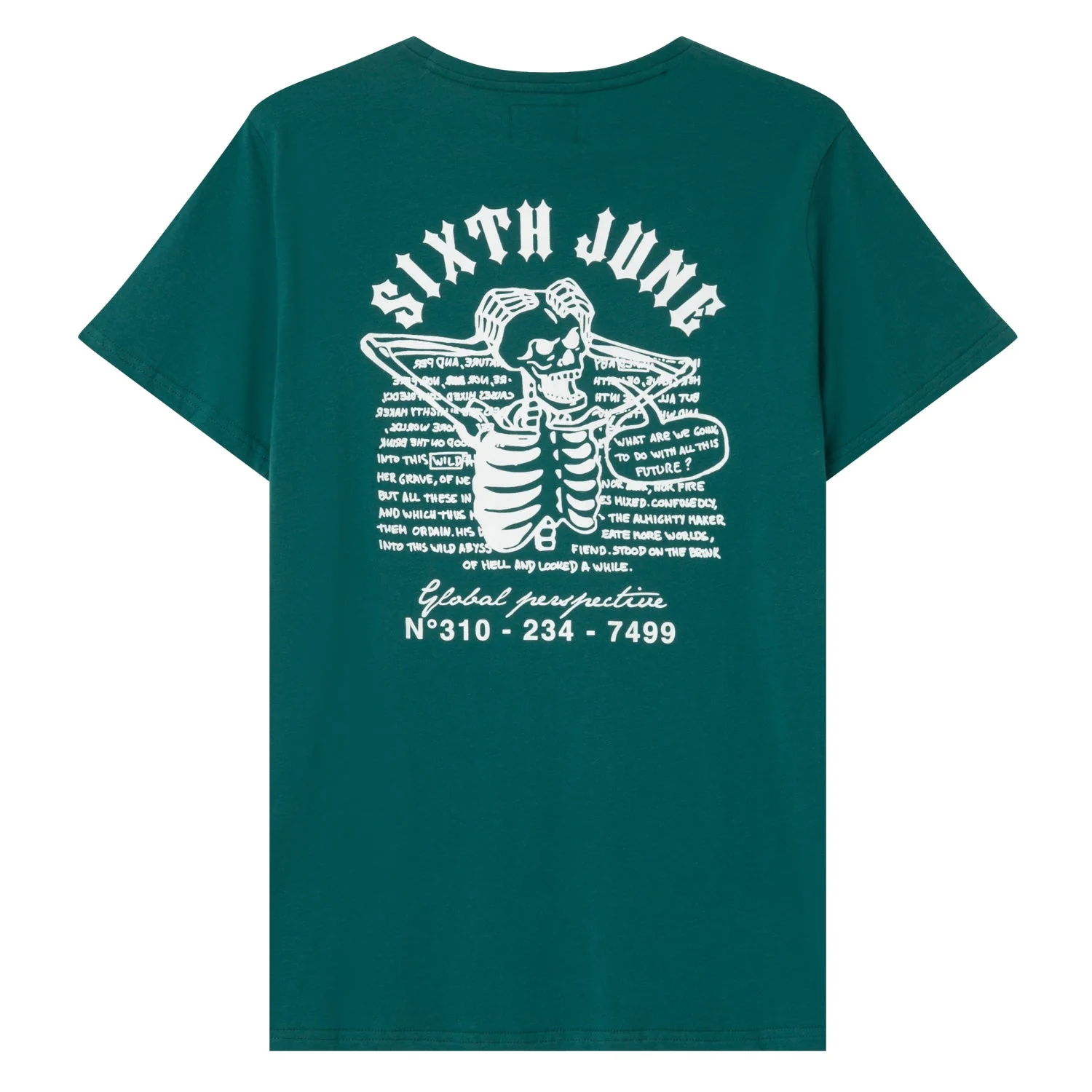 T-shirt squelette gothique Vert foncé - Image 6