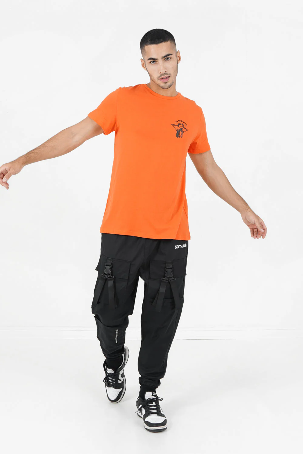 T-shirt squelette gothique Orange - Image 2