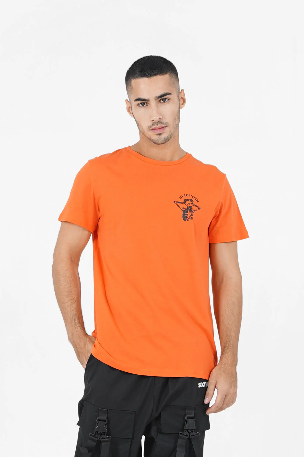 T-shirt squelette gothique Orange - Image 5
