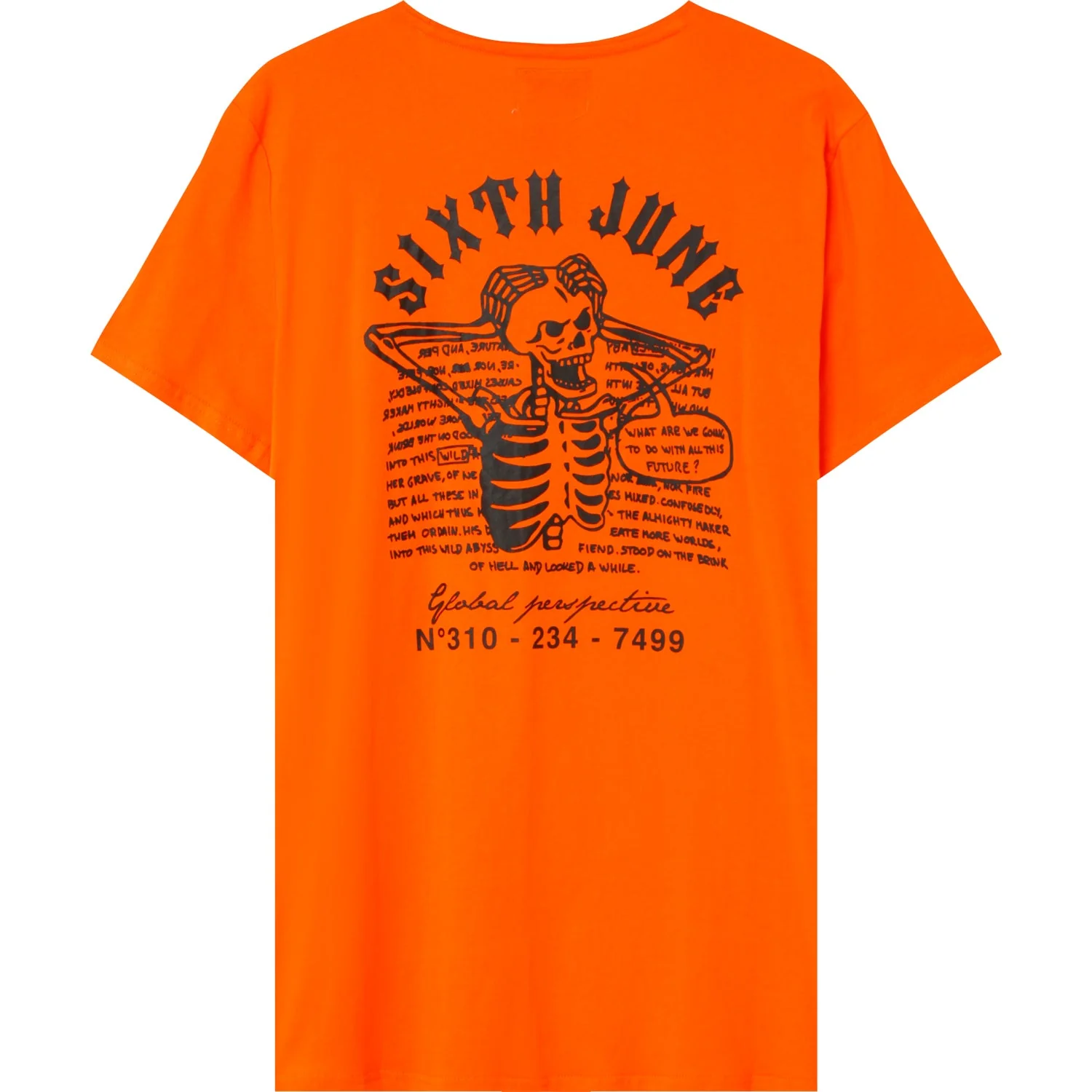 T-shirt squelette gothique Orange - Image 6