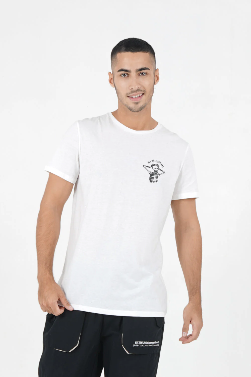 T-shirt squelette gothique Blanc - Image 5