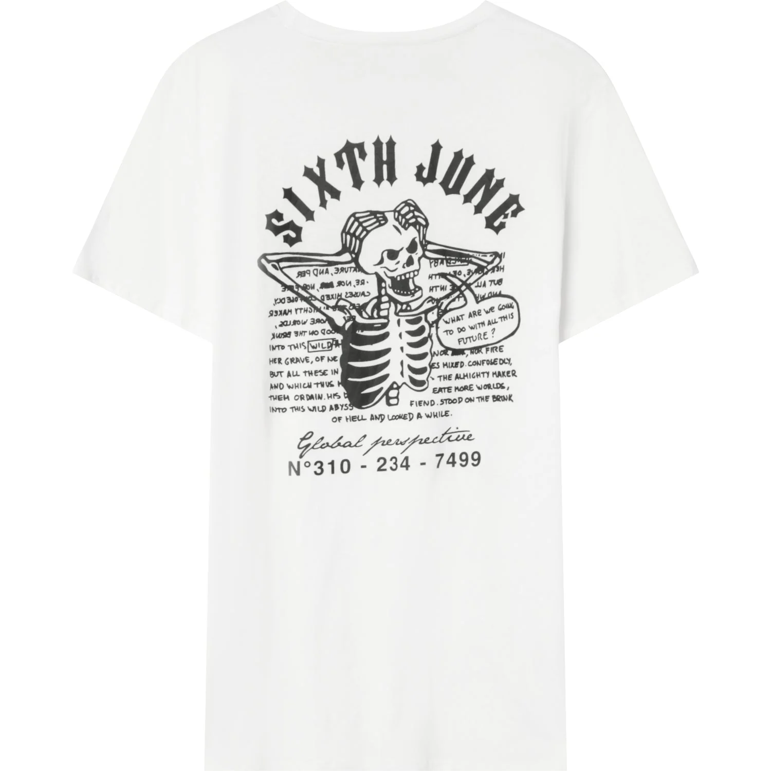 T-shirt squelette gothique Blanc - Image 6