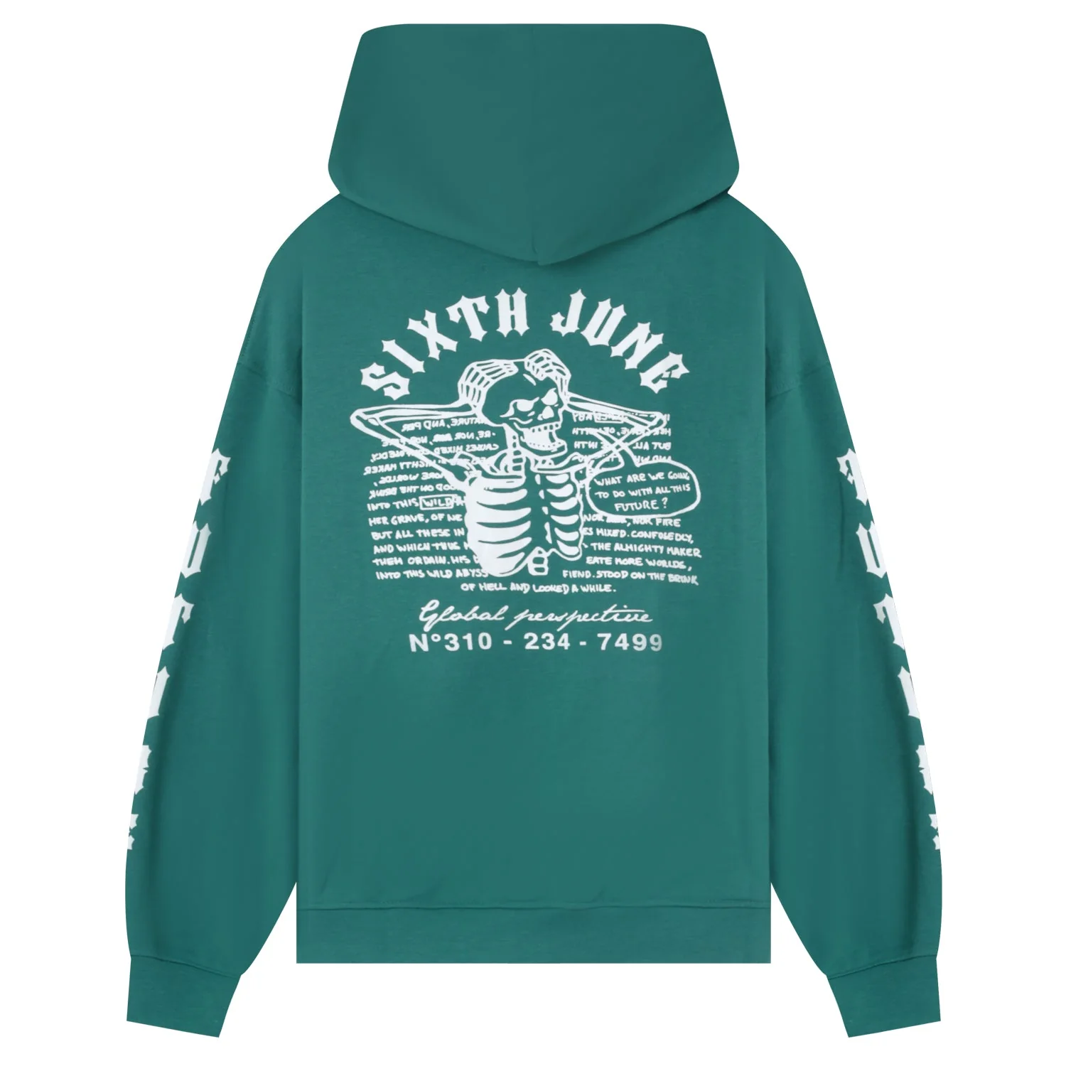 Sweat capuche squelette gothique Vert foncé - Image 6