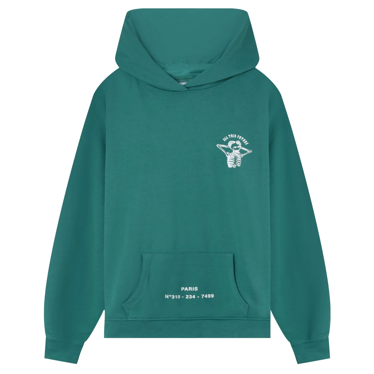 Sweat capuche squelette gothique Vert foncé - Image 7