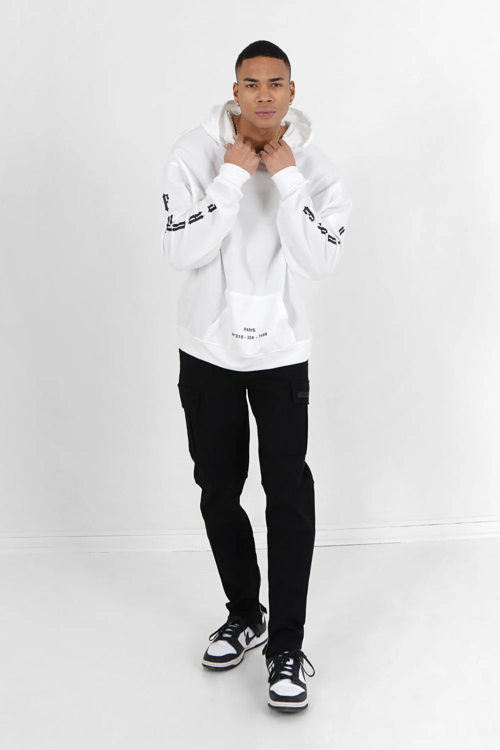 Sweat capuche squelette gothique Blanc - Image 2