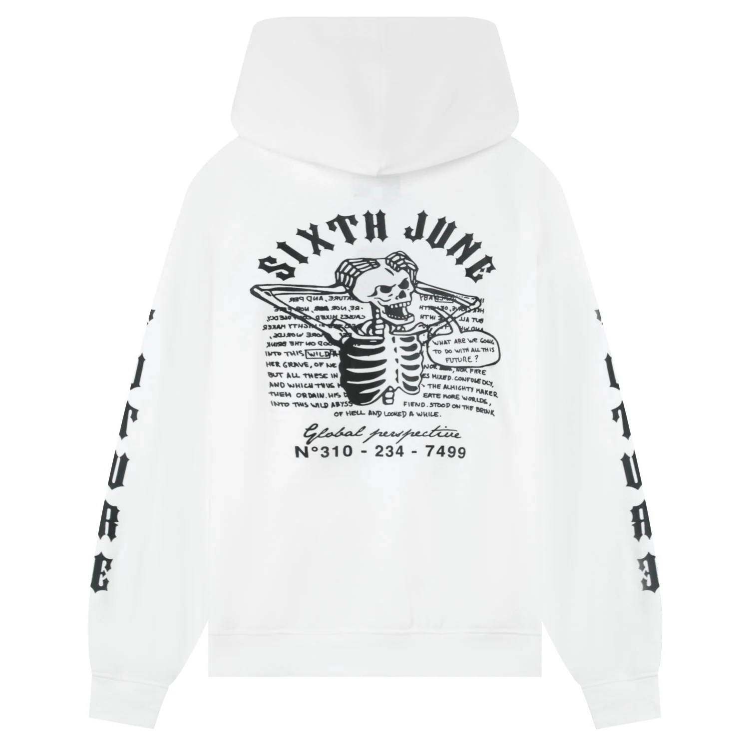 Sweat capuche squelette gothique Blanc - Image 6