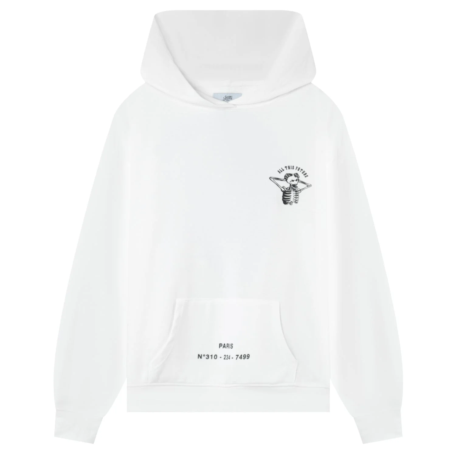 Sweat capuche squelette gothique Blanc - Image 7