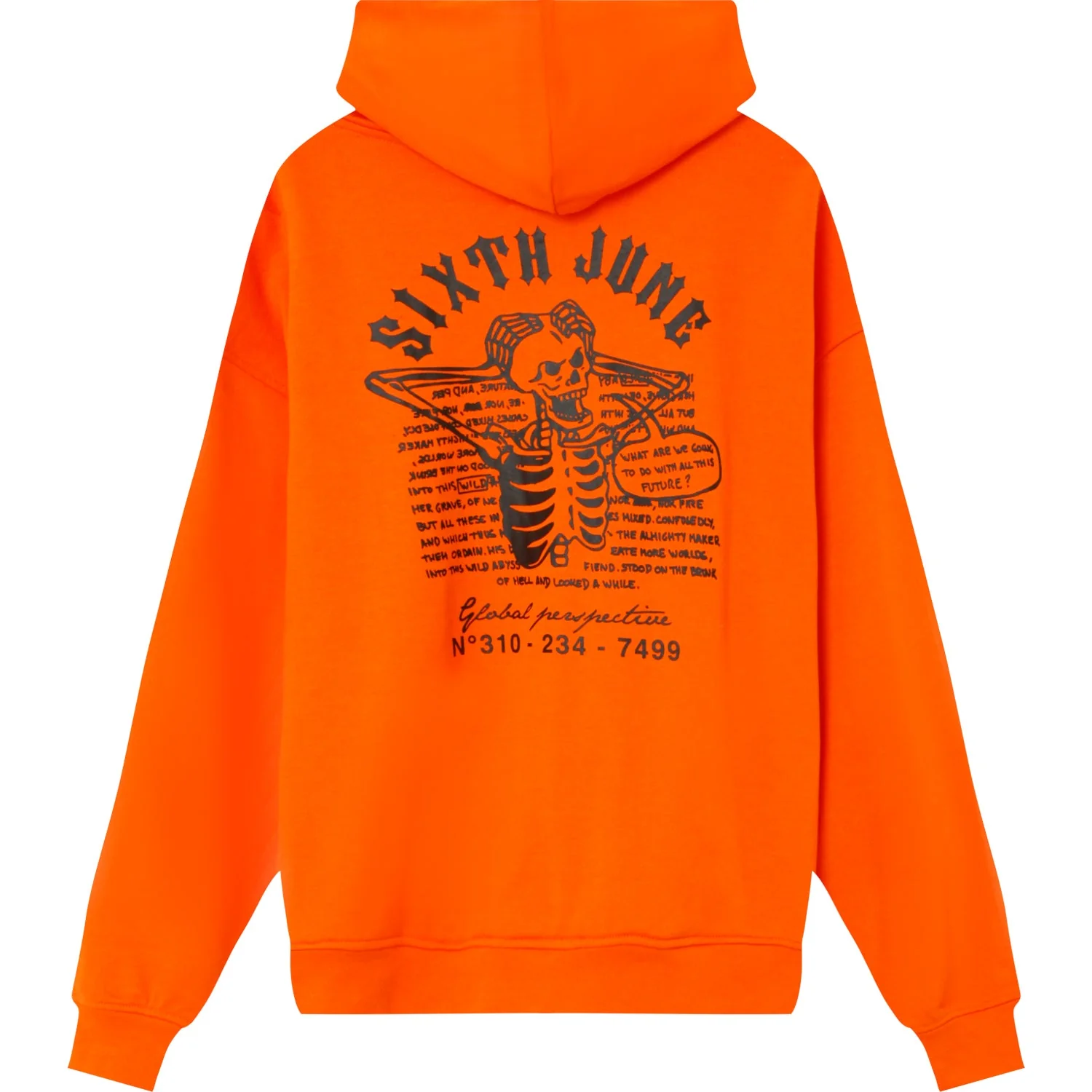 Sweat capuche squelette gothique Orange - Image 7