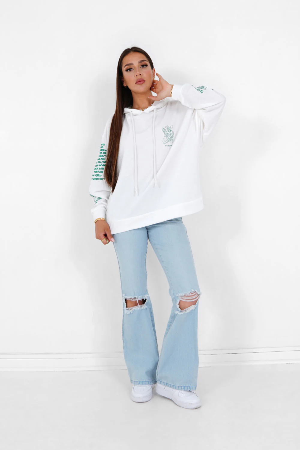 Sweat capuche squelette Blanc - Image 2