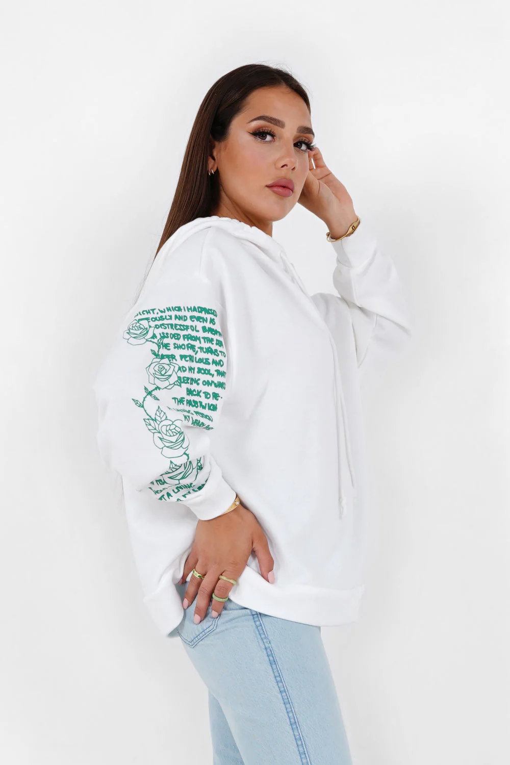 Sweat capuche squelette Blanc - Image 4
